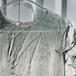 Escada silk green hearts blouse, 6